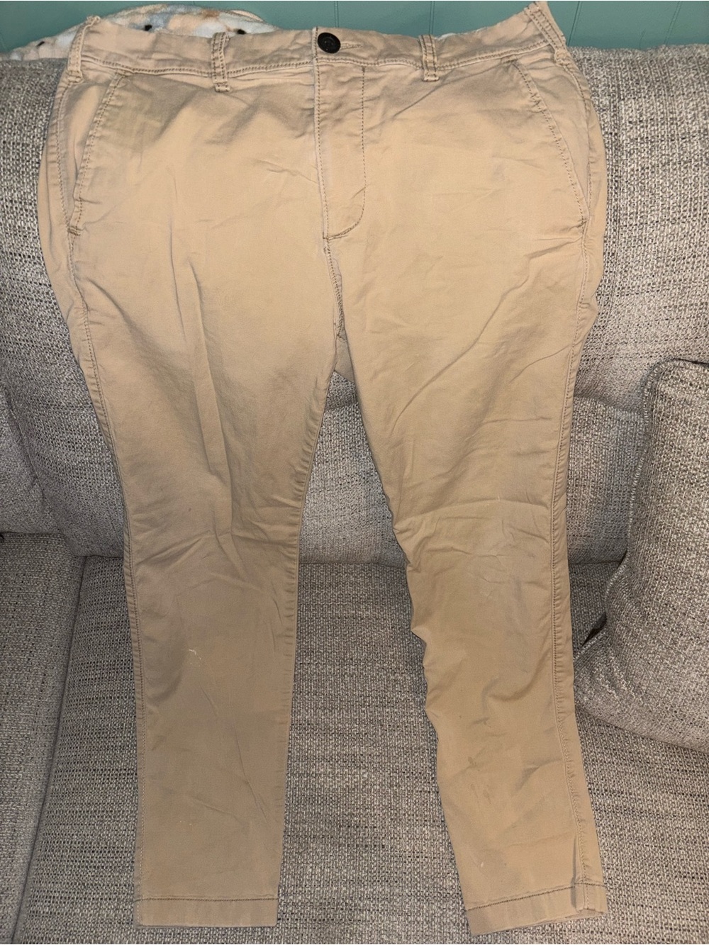 Hollister Slim Straight Khaki Chino Pants - Light Tan